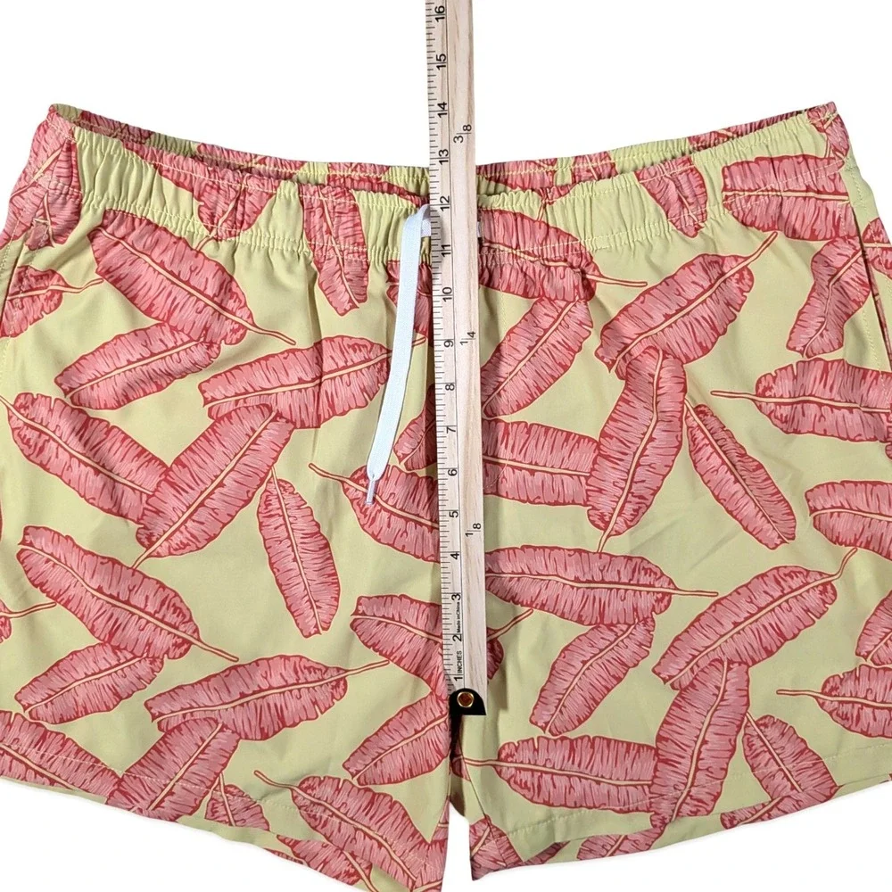 Bearbottom Stretch Swim Shorts Tropical Banana Leaf Print 5.5
